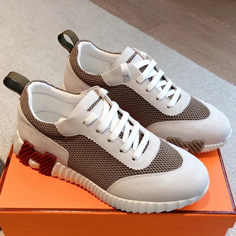Genuine leather mesh breathable sports shoes photo 6