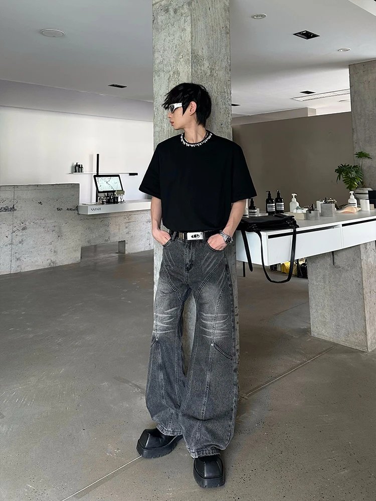 Smoky Gray Distressed Denim Jeans photo 6