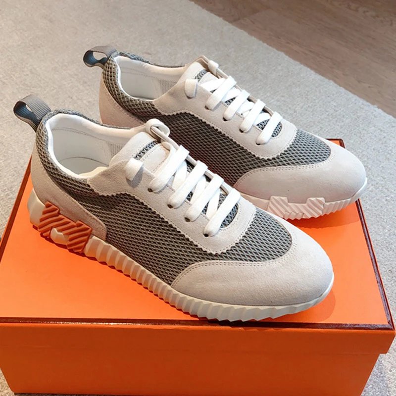 Genuine leather mesh breathable sports shoes photo 3