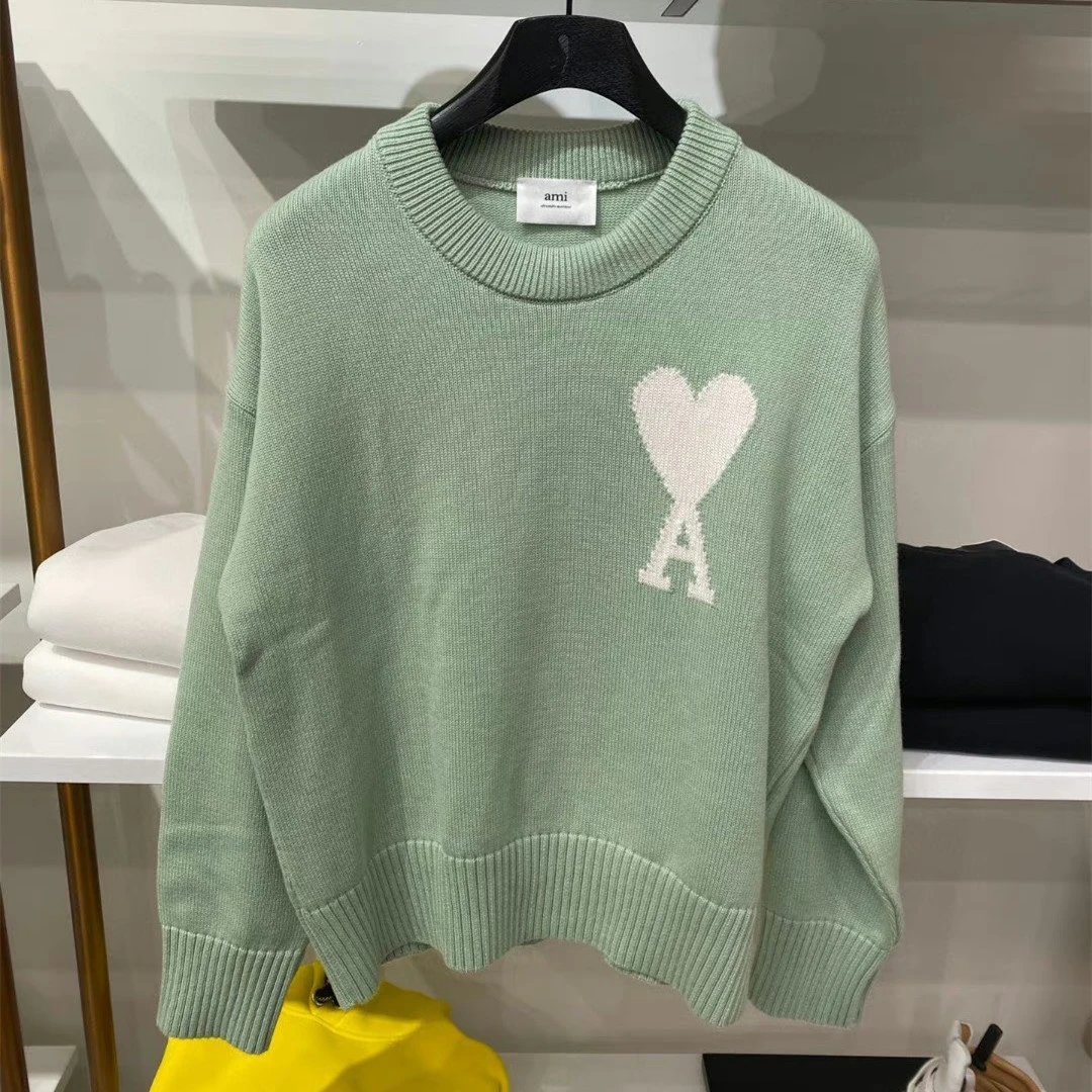 Ami Paris Heart A Red Blue Green Knit Sweater