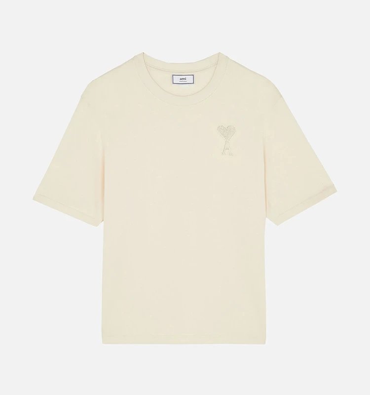 Ami Pure Cotton Heart Embroidered T-Shirt photo 3