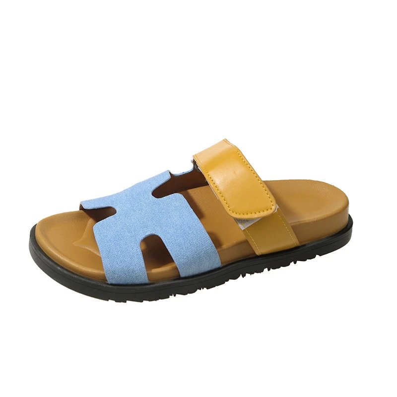 Color-Blocked Platform Velcro Beach Sandals photo 4