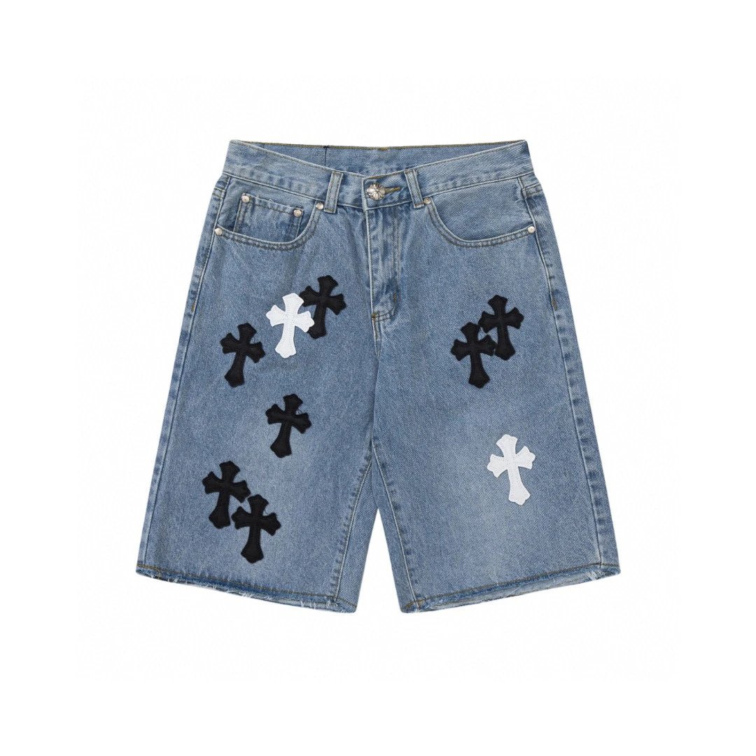 Cross Horseshoe Embroidered Shorts photo 5