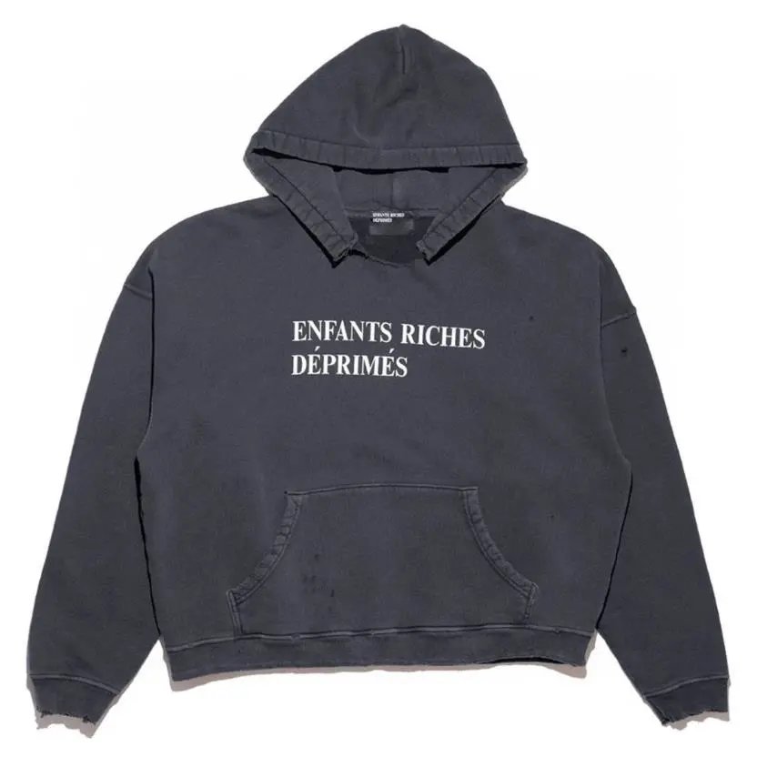 Letter Print Distressed Zip-Up Hoodie photo 3