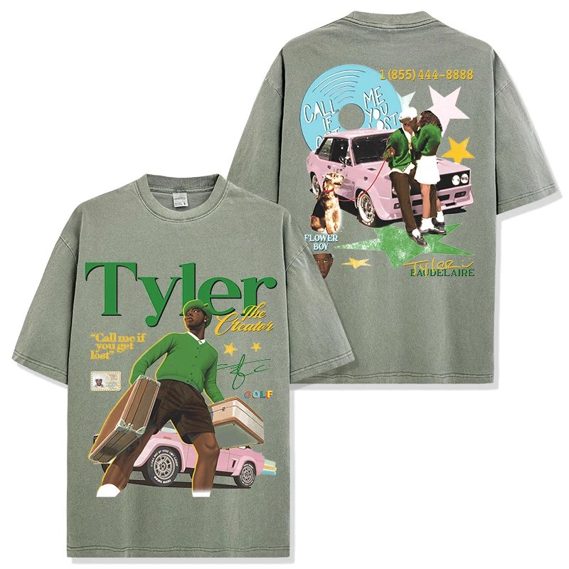 Printed Washed Short-Sleeve T-Shirt photo 3
