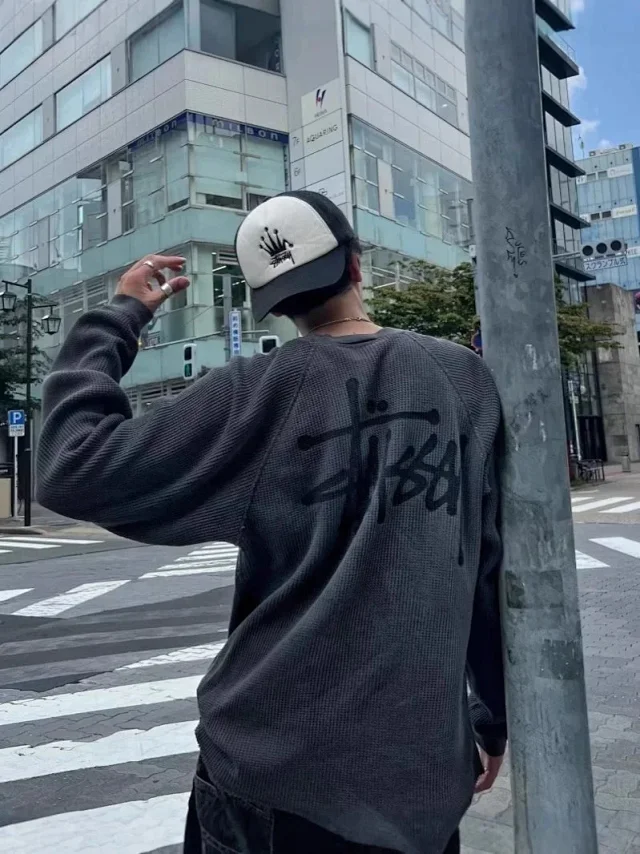 Camouflage Waffle Crew Neck Sweatshirt photo 6