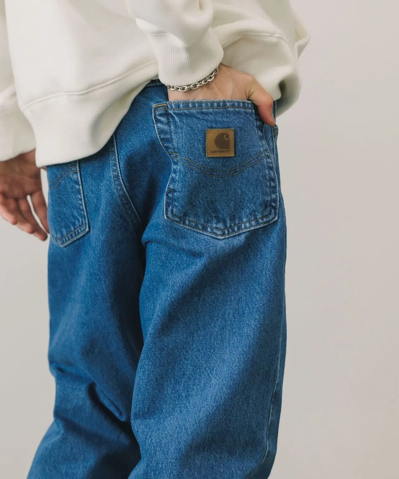 Carhartt WIP Straight Fit Light Blue Denim Jeans