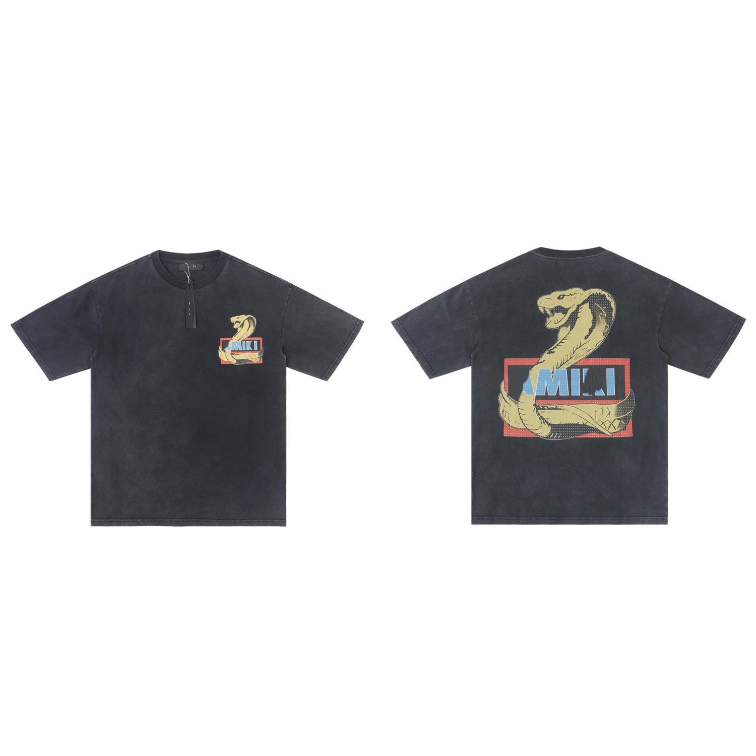 Washed Print Loose Crew Neck T-Shirt photo 7