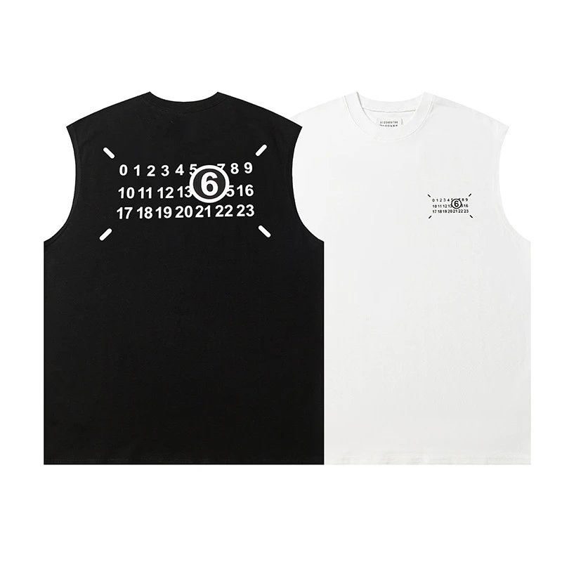 Maison Margiela Graphic Print Black White Gray Hooded Sweatshirt Jogger Shorts T-Shirt Set