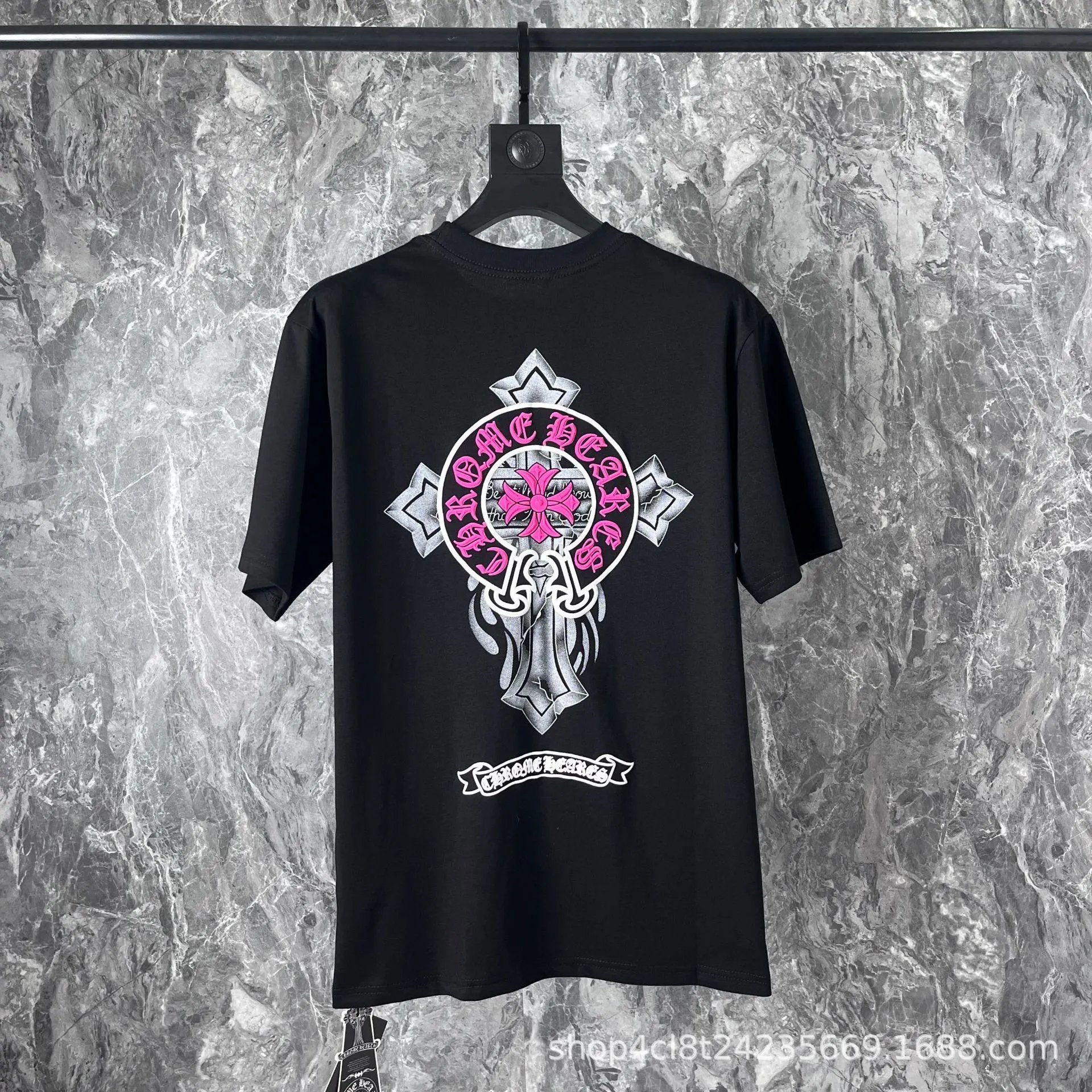 Colorful Patchwork Cross-Print T-Shirt photo 2