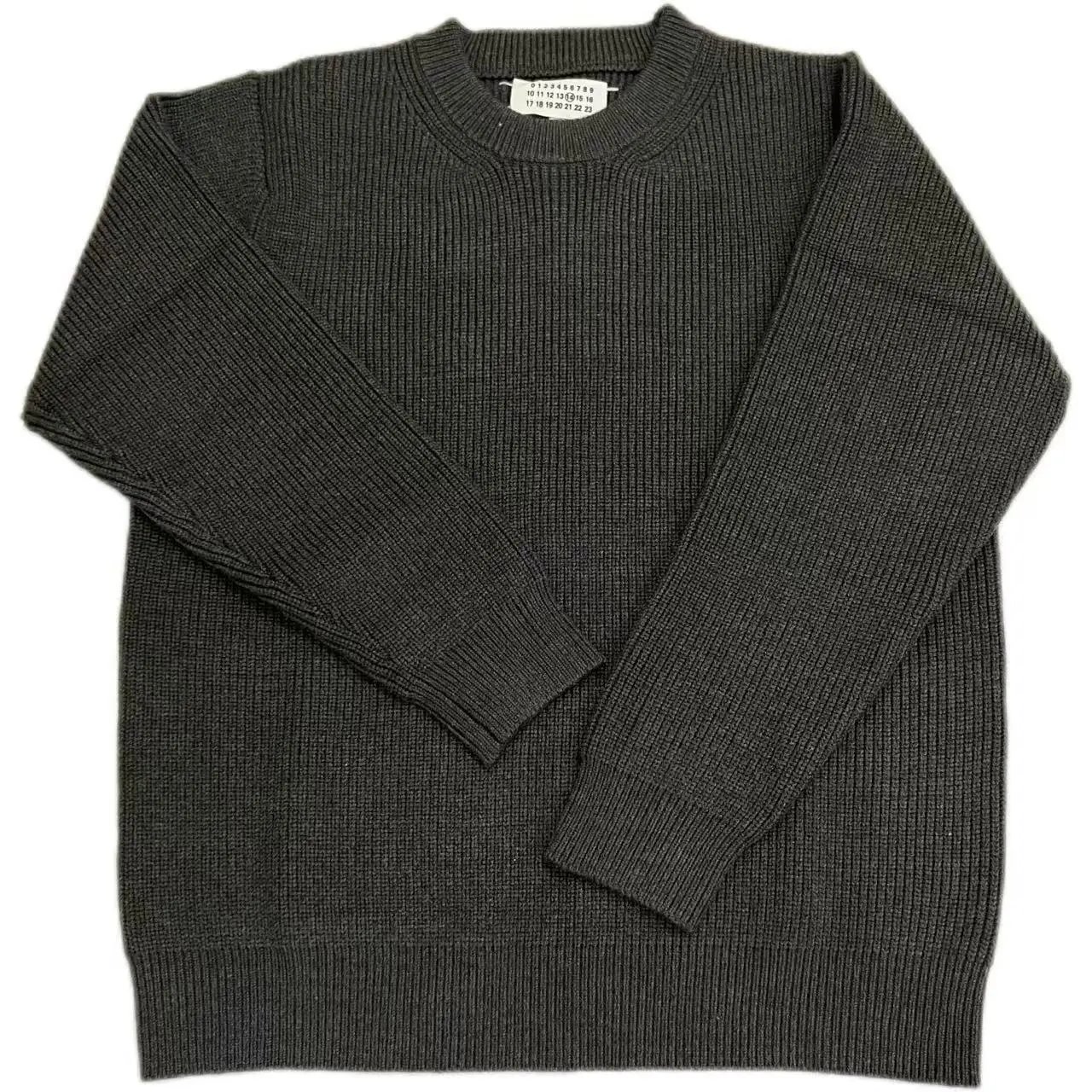 Red-Stitched Round Neck Pullover Sweater photo 4