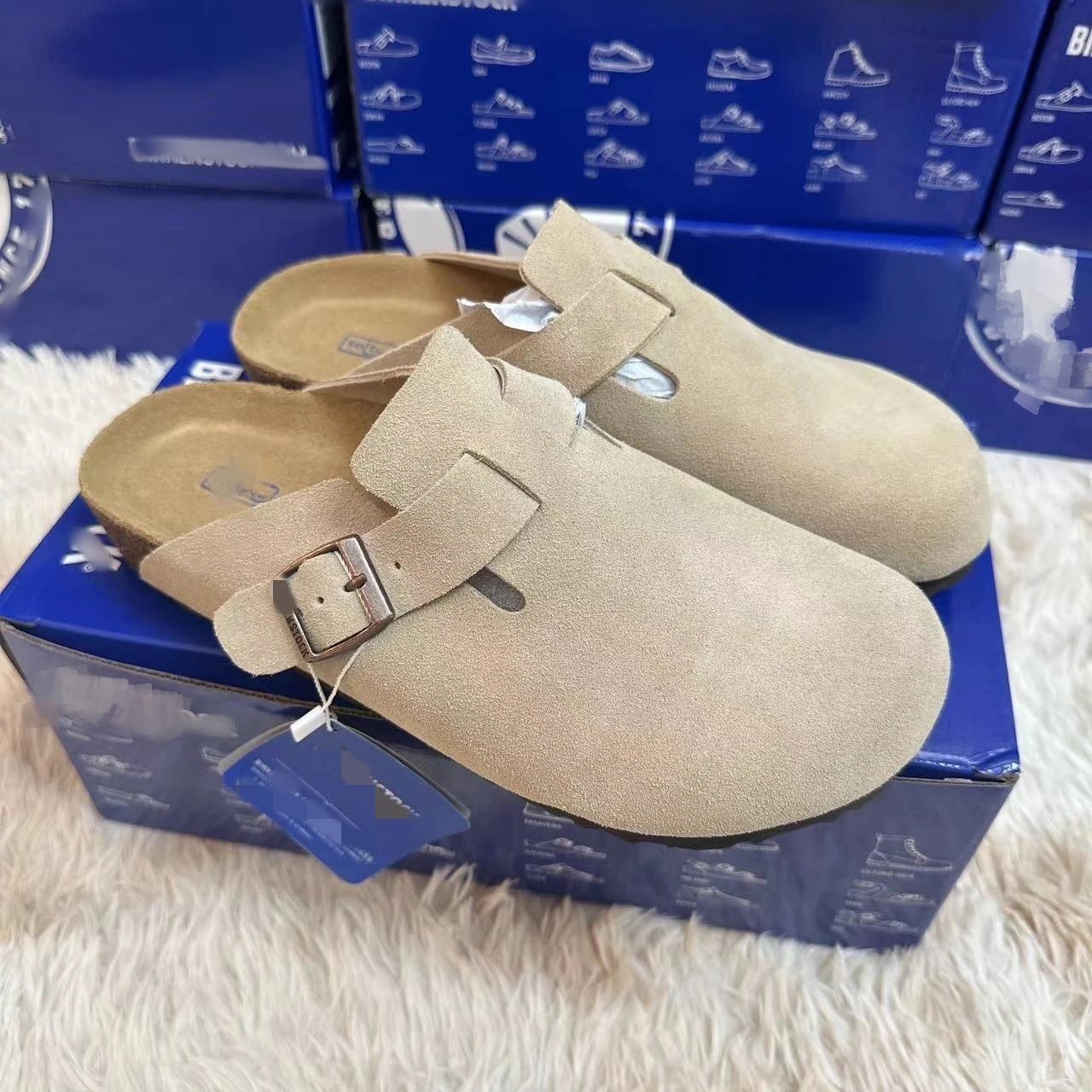 Retro Slip-On Felt Birkenstock Sandals photo 7