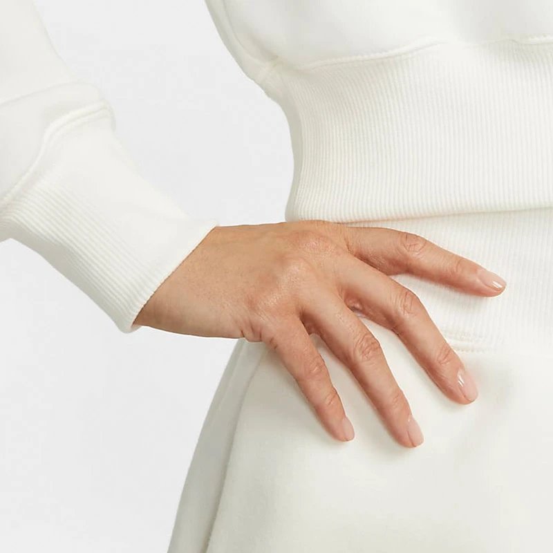 Nike Cropped Half-Zip White Pullover Sweatshirt