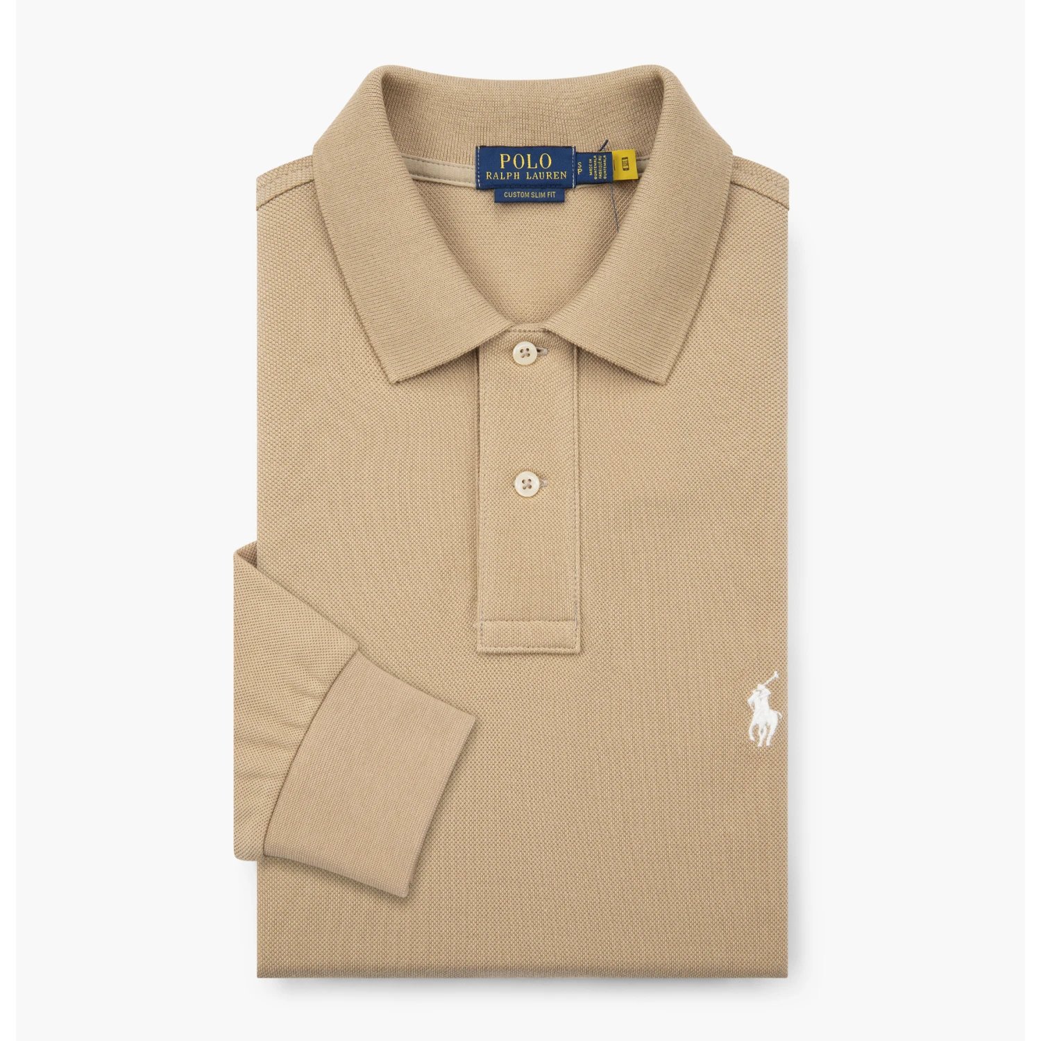 Polo Ralph Lauren Custom Slim Fit Olive Green Pique Polo Shirt