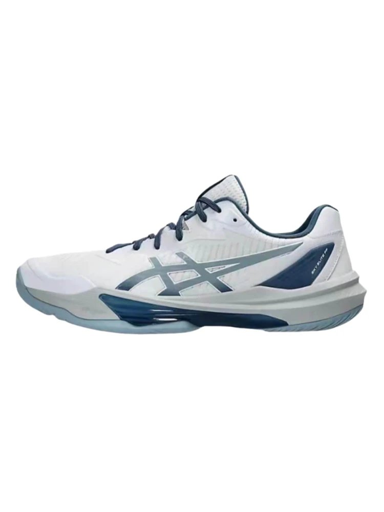 Asics Gel-Resolution 9 White Blue Performance Tennis Shoes