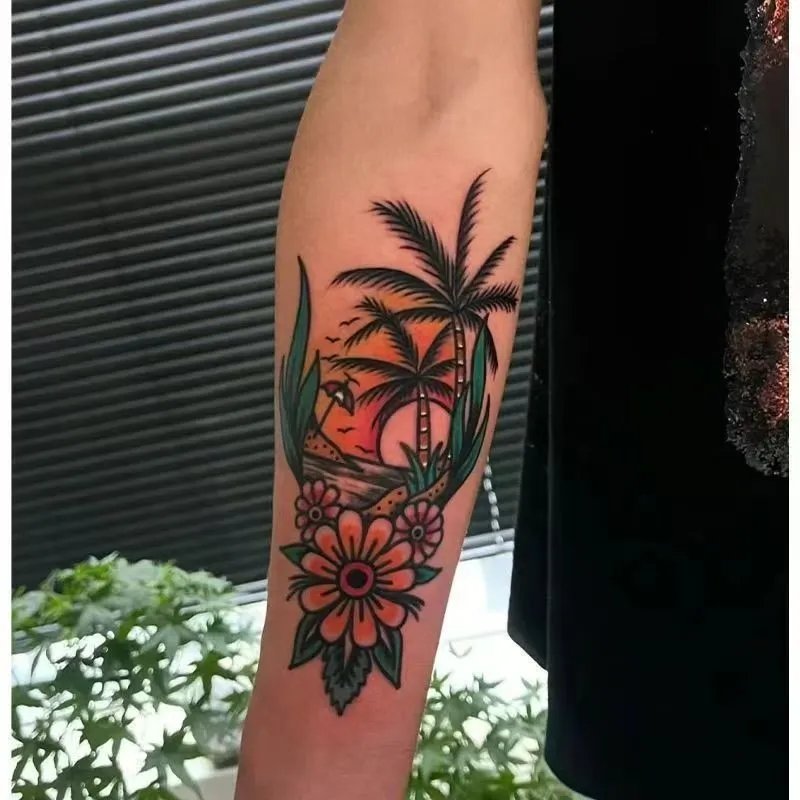 Patchwork Floral Arm Temporary Tattoos photo 7
