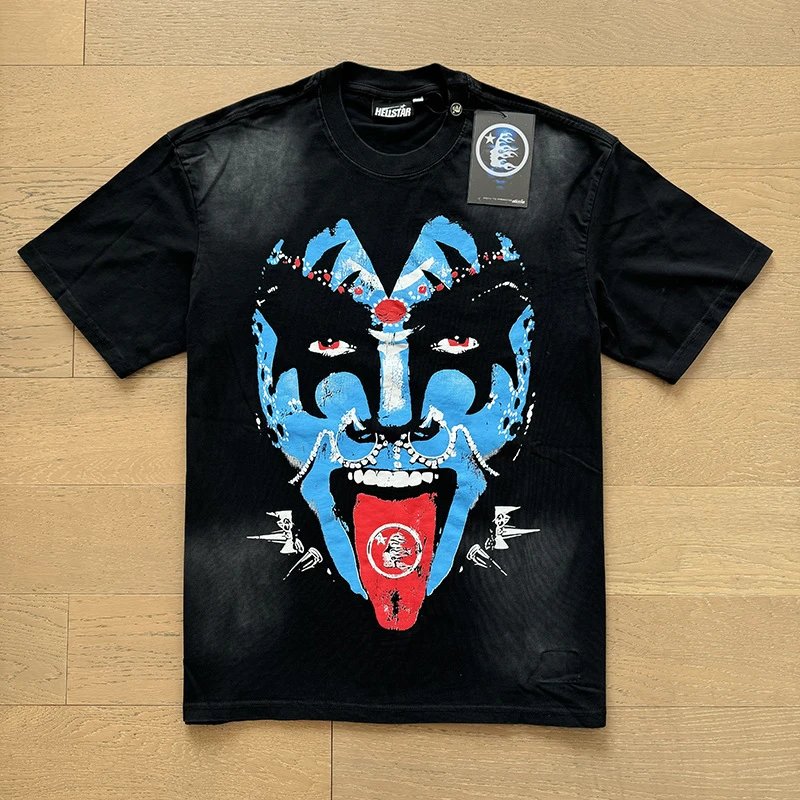 Hellstar Graphic Print Black White Red Beige Streetwear T-Shirt