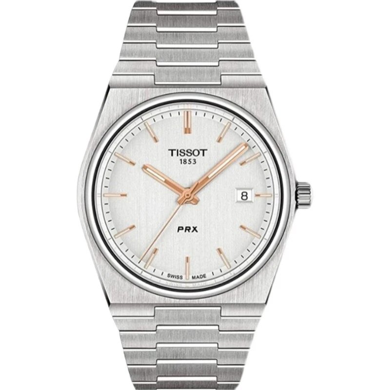 Tissot PRX Silver White Minimalist Watch
