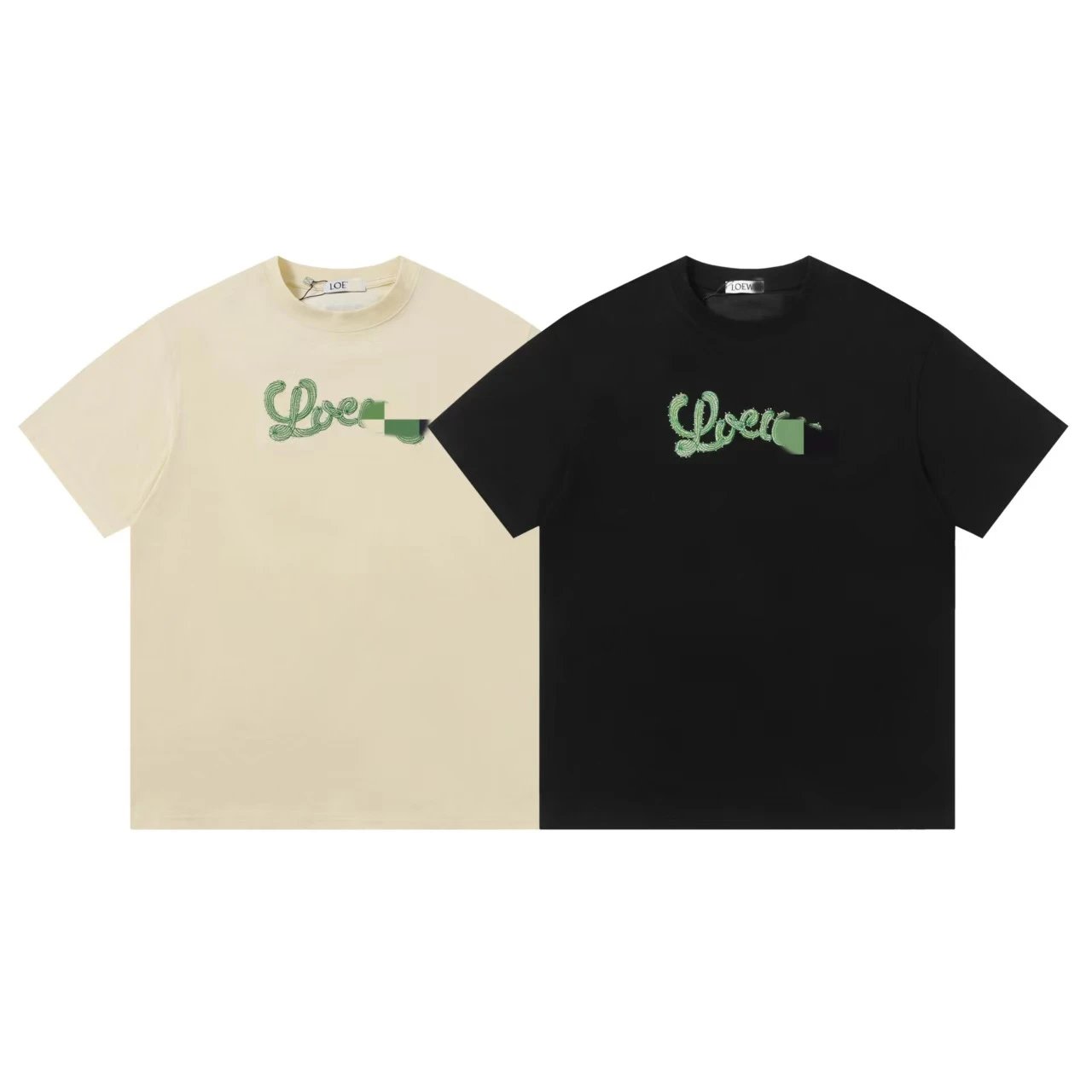 Loewe Anagram Thorn Print White Black Oversized T-Shirt