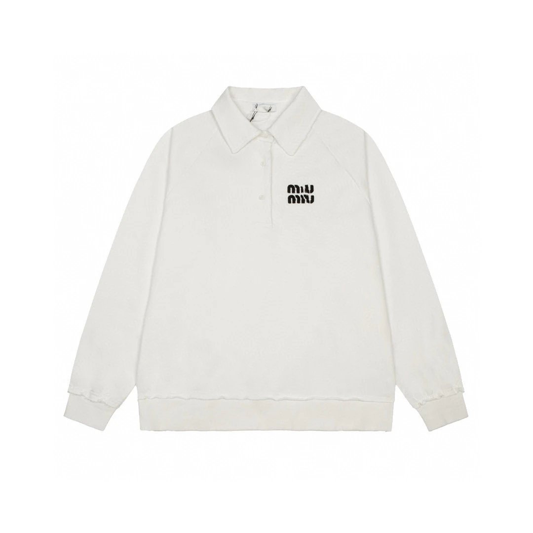 Preppy Embroidered Collared Sweatshirt photo 3