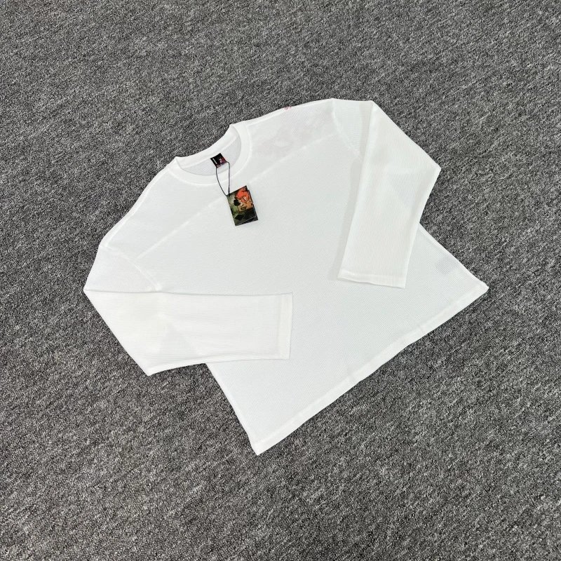Cherry Blossom Embroidered Waffle Knit Long-Sleeve T-Shirt photo 4