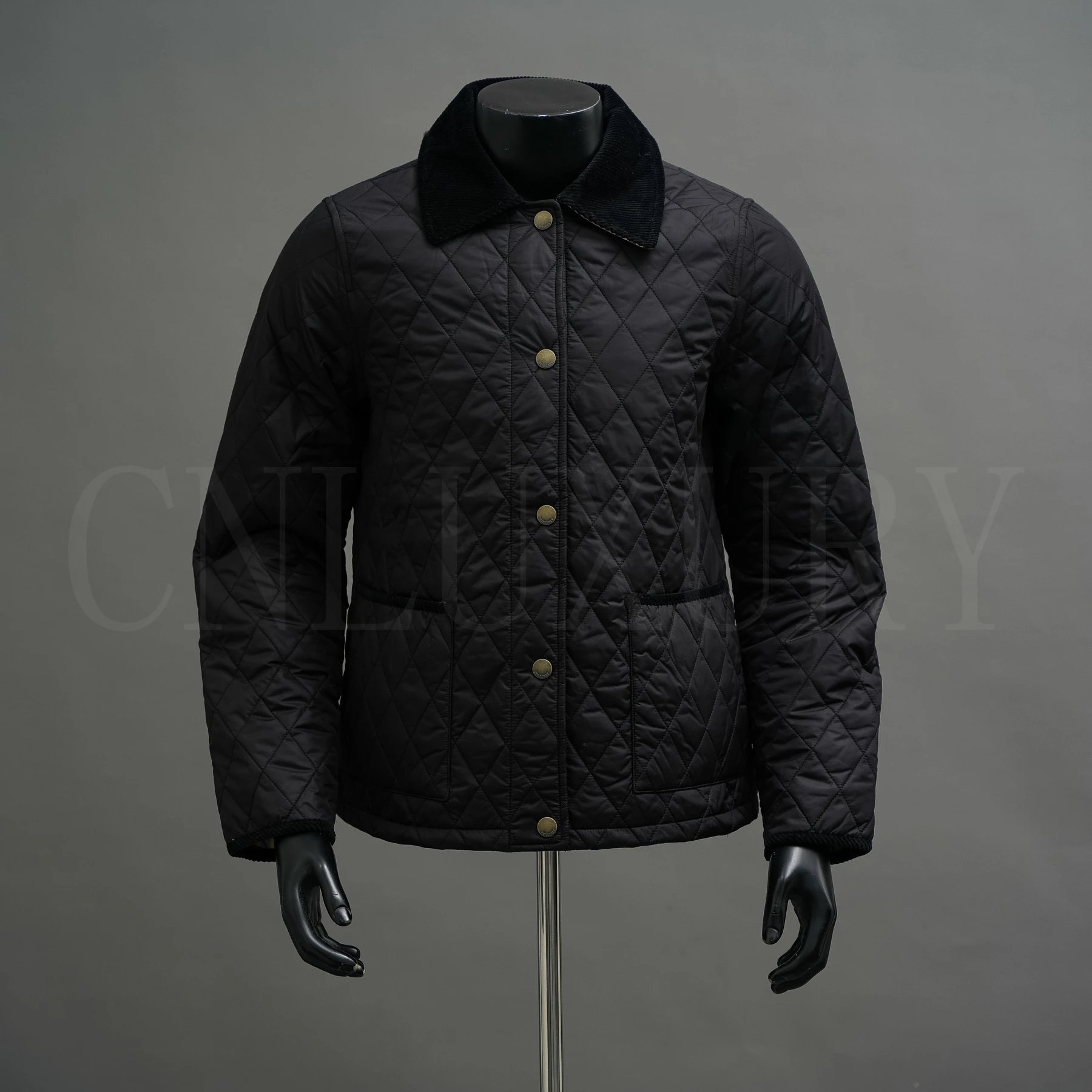 BR---25 Autumn/Winter Classic Quilted Corduroy Coat