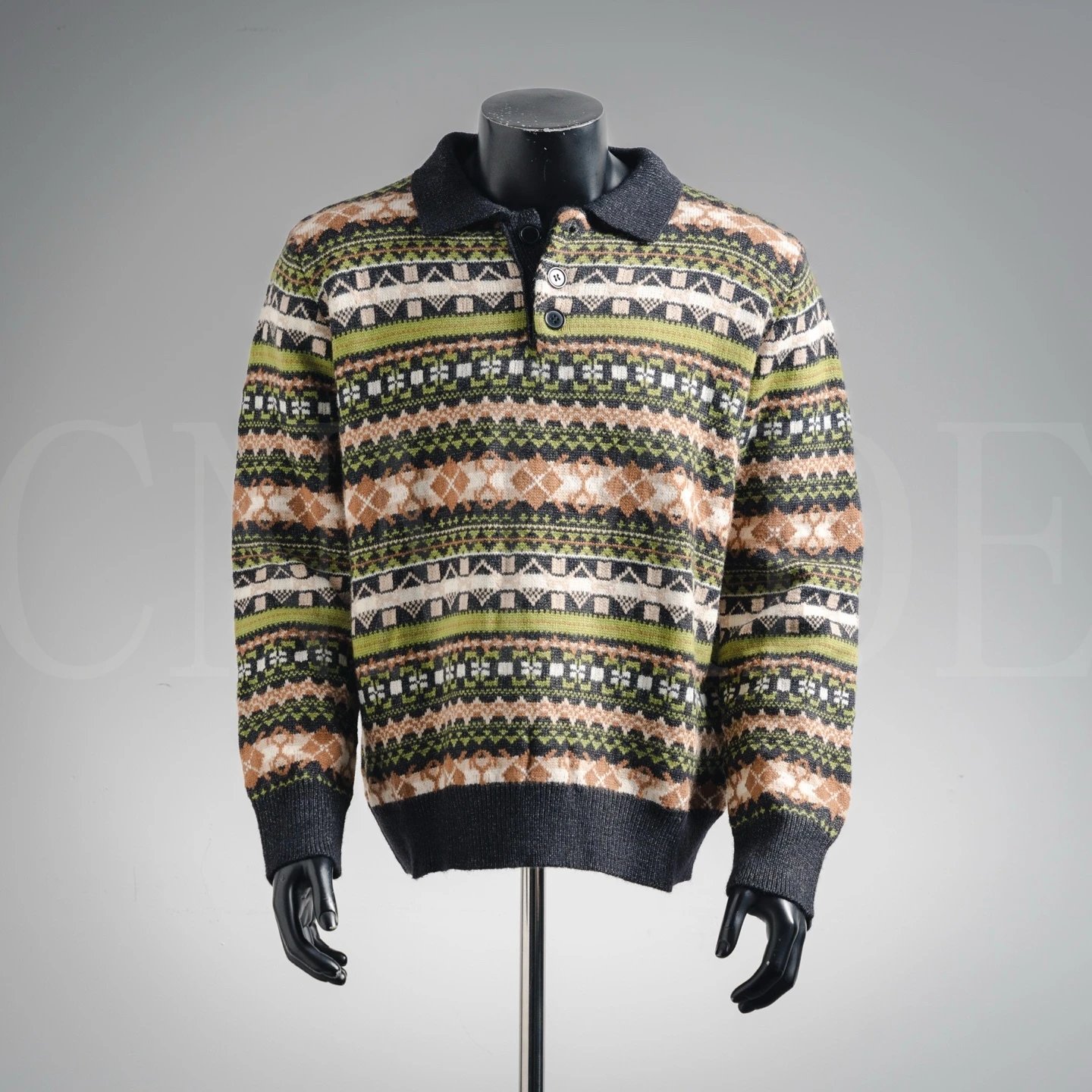 L0ewe24SS 圣诞花草翻领毛衣