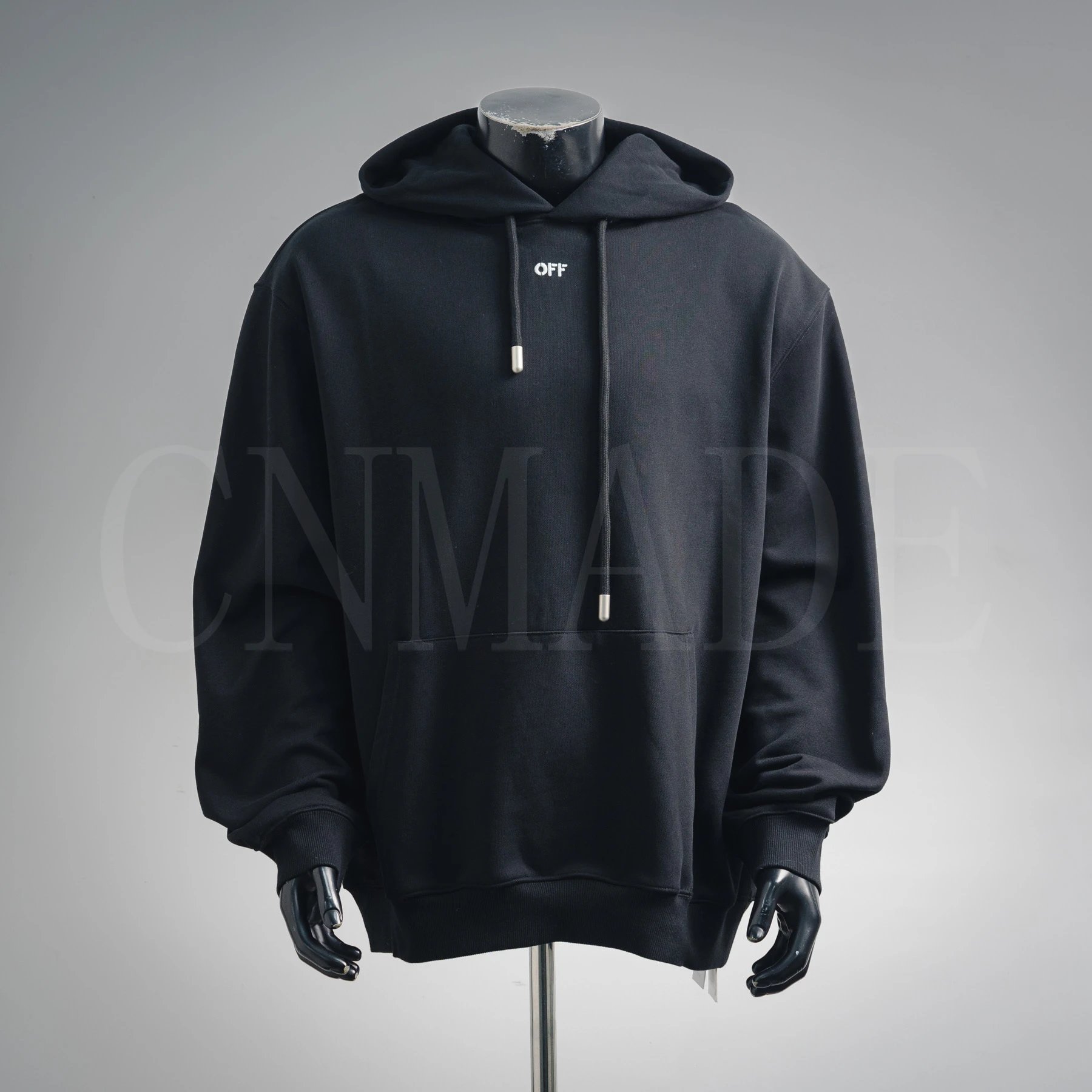 0FF白24Fw 暗纹船锚箭头刺绣连帽卫衣