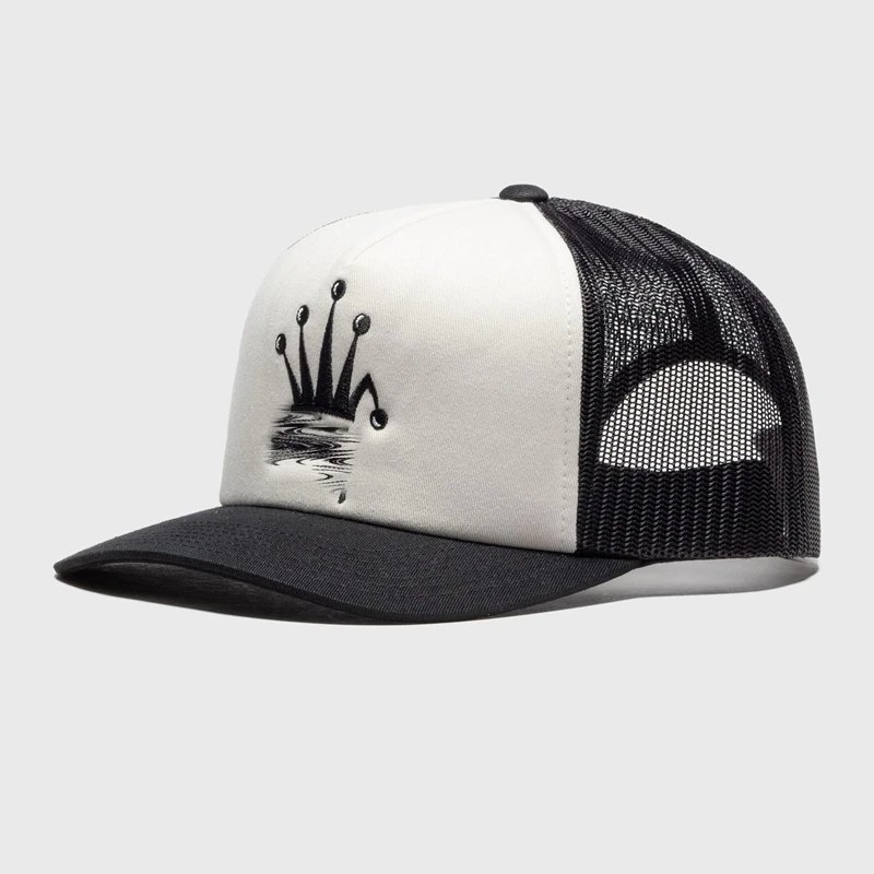 White and Black Crown Trucker 