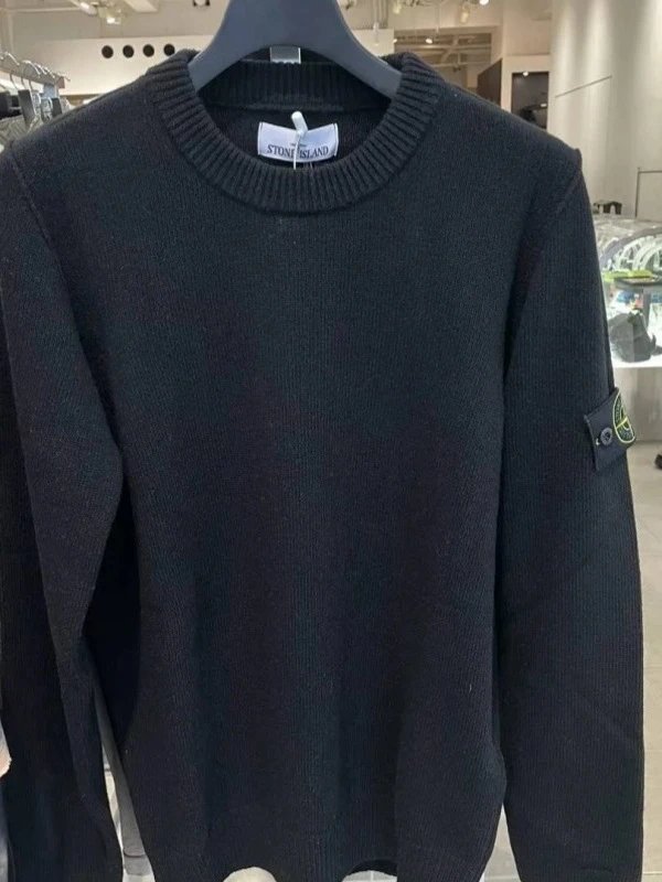 Stone Island Black Crewneck Sw
