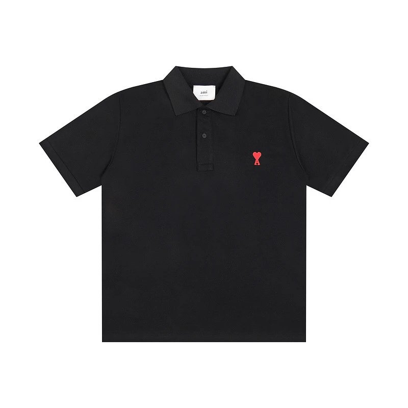 Ami Paris Black Polo Shirt