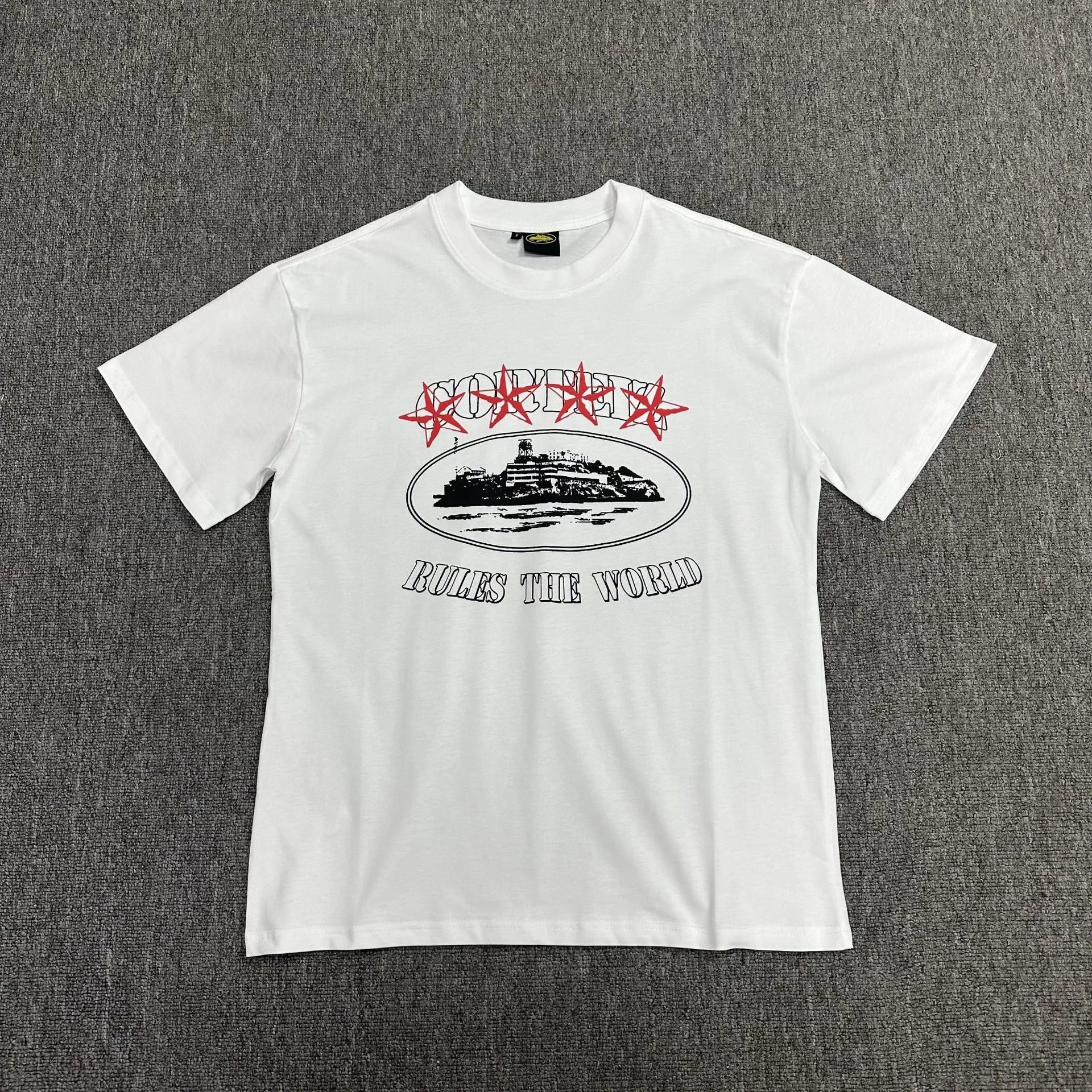 White Graphic Print Bomb Timer Streetwear T-Shirt