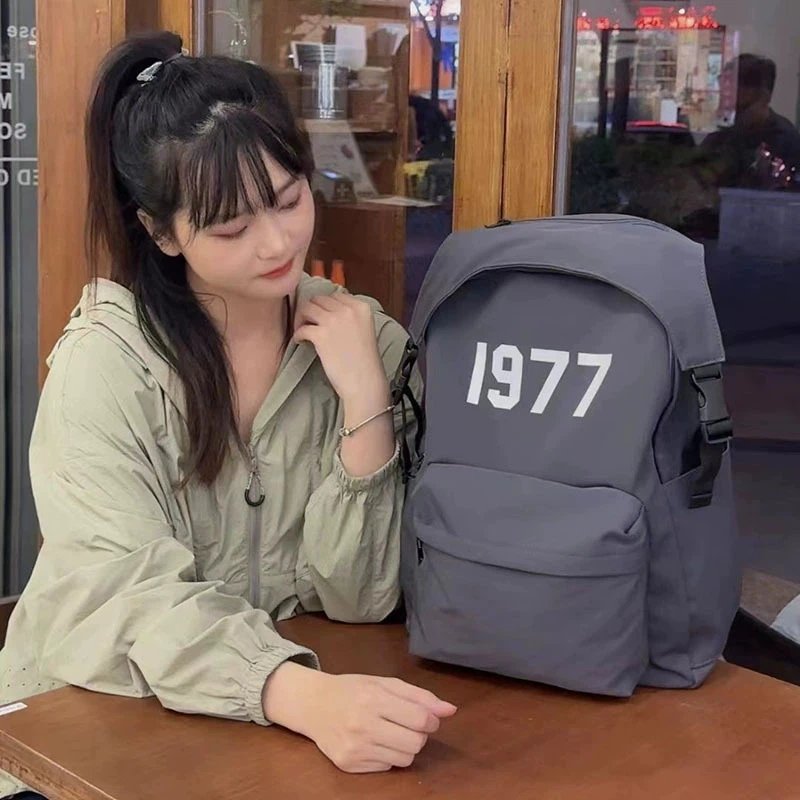 Yellow Canvas Backpack 1977 Print Casual Daypack