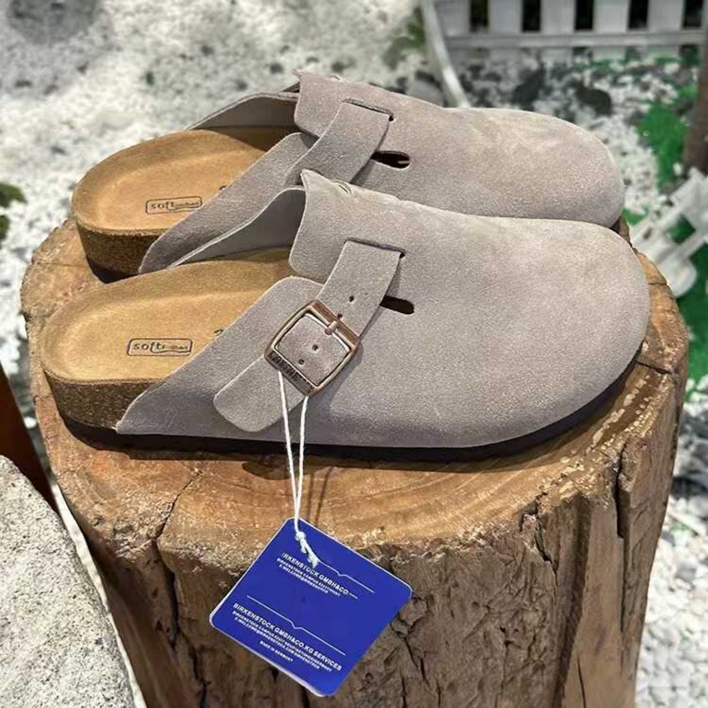 Birkenstock Boston Tan Suede Clog Sandals