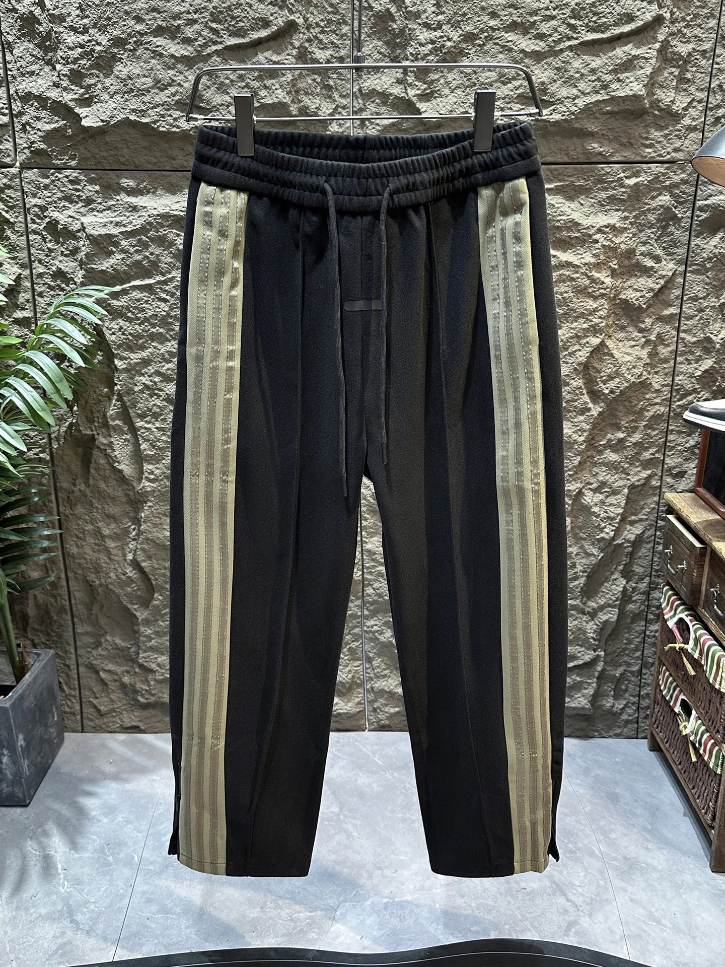 Nike Track Pants Black and Beige Shorts