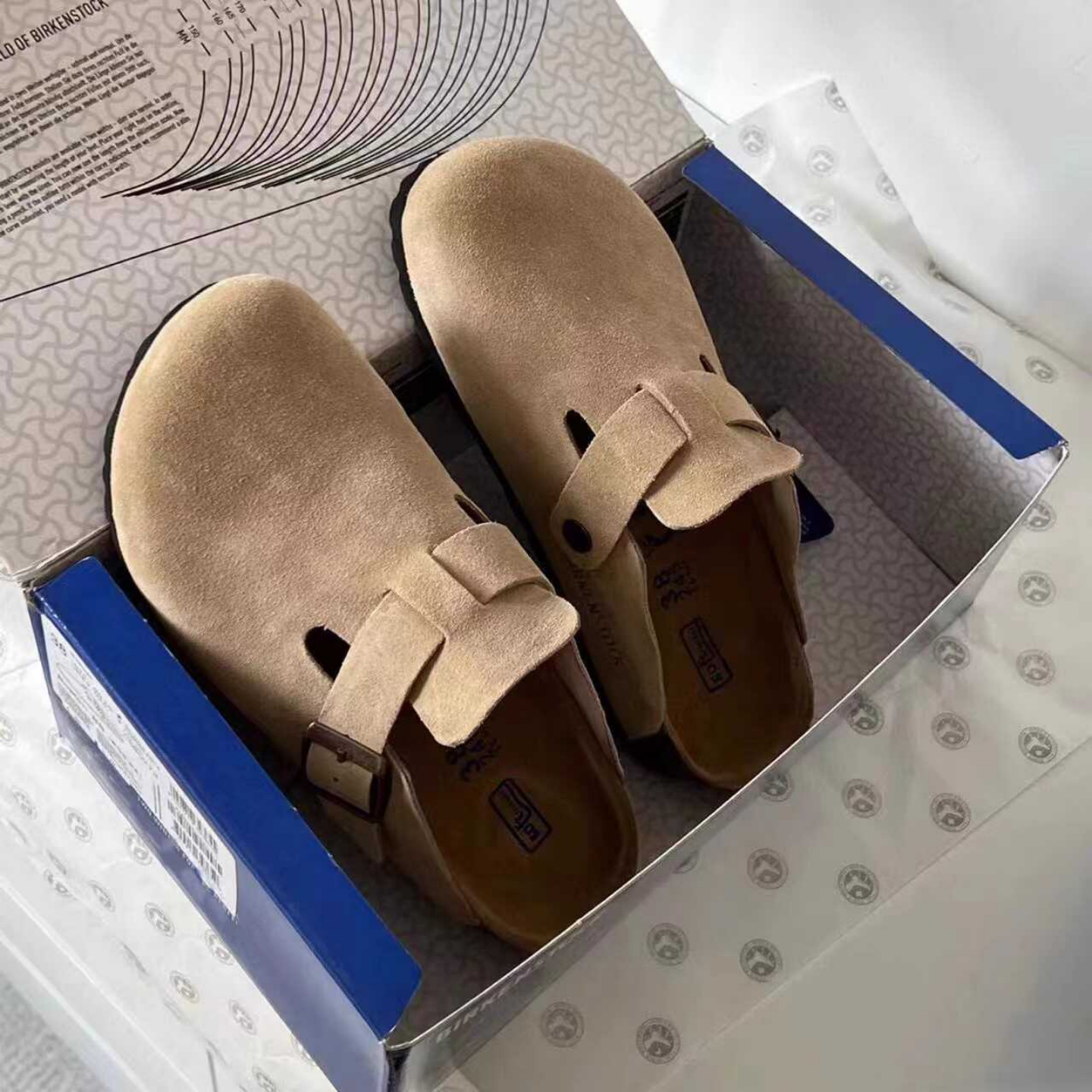 Birkenstock Boston Tan Suede Clog Sandals