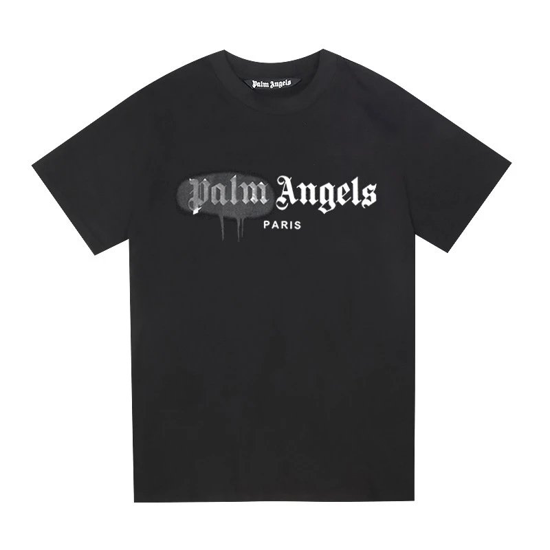 Palm Angels Spray Paint Black Graphic T-Shirt