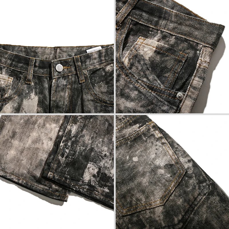BMOB Acid Wash Gray Wide Leg Jeans