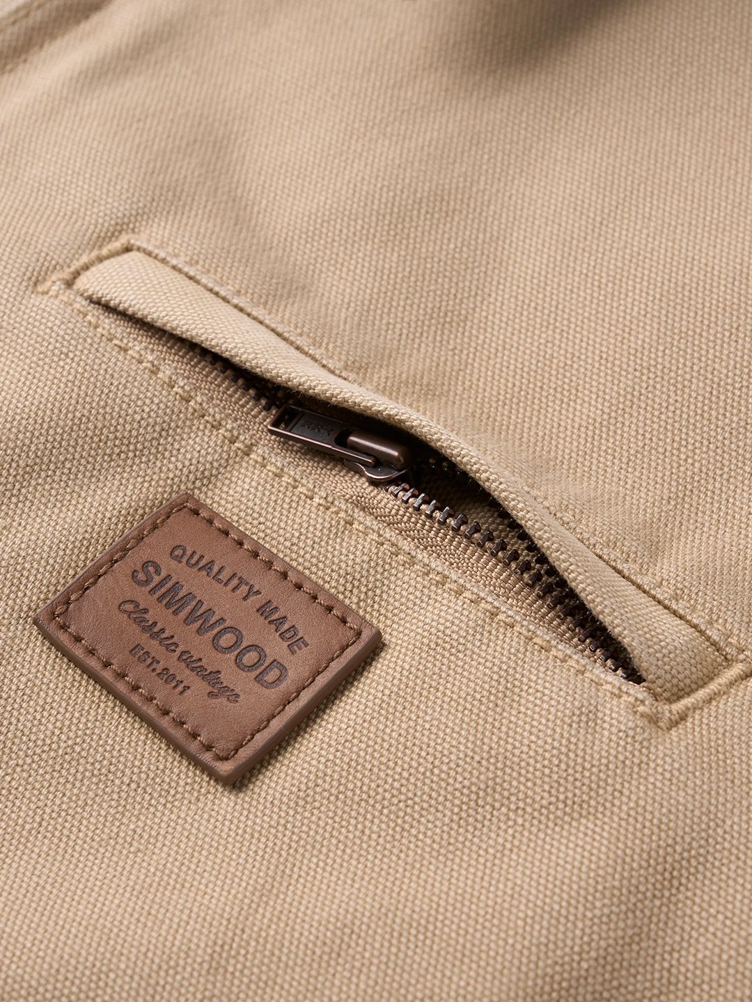 SIMWOOD Work Jacket Beige Rugged Motorcycle Style