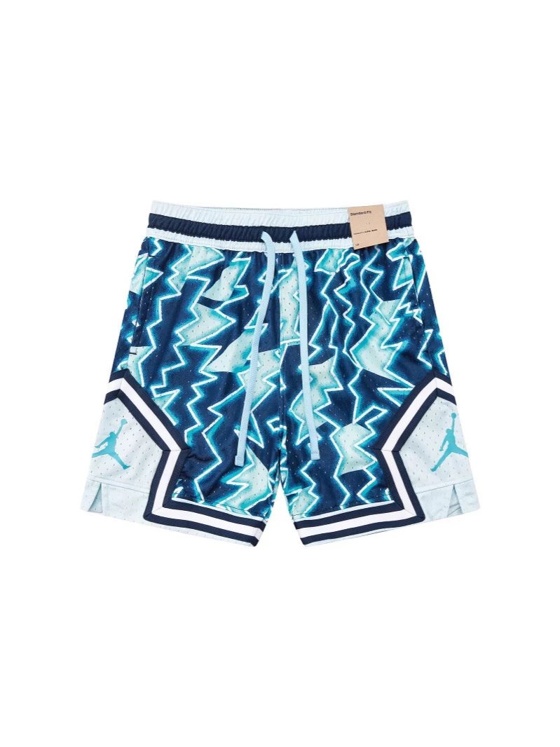 Jordan Jumpman Blue Turquoise Lightning Pattern Basketball Shorts