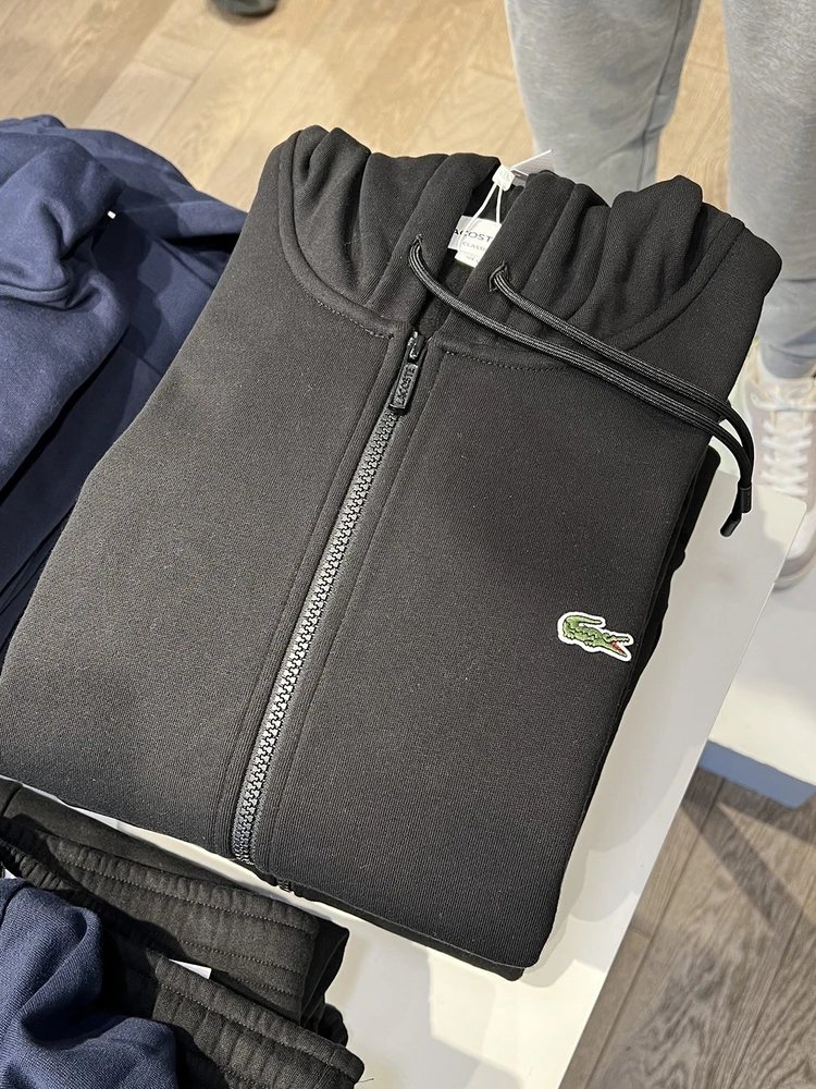 Lacoste Full Zip Hoodie Gray Sporty Sweatshirt