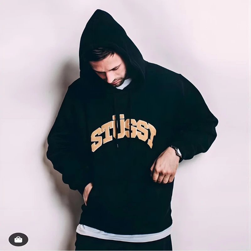 Stussy Classic Black Hooded Sweatshirt