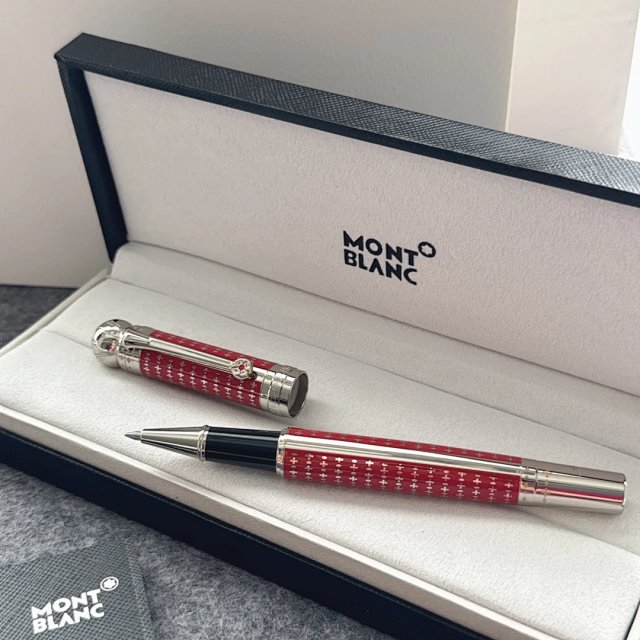 Montblanc Montblanc Red Plaid Chrome Rollerball Pen Luxury - Buy on Mulebuy Sheets