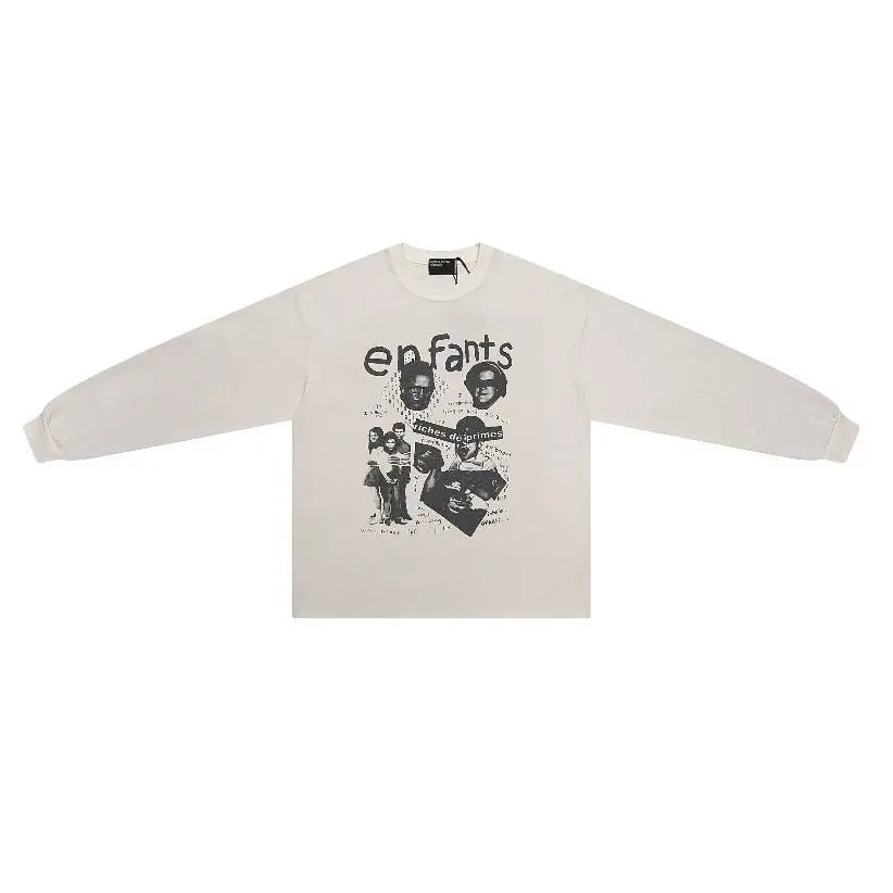 Enfants Riches Déprimés Black And Grey Graphic Print Long Sleeve T-Shirt