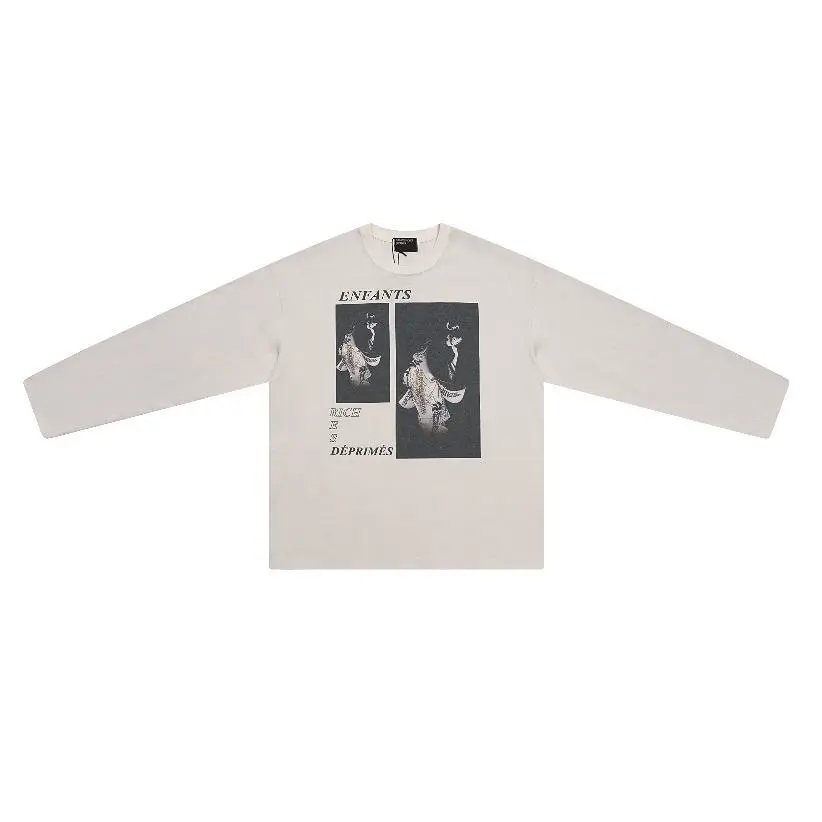 Enfants Riches Déprimés Black And Grey Graphic Print Long Sleeve T-Shirt