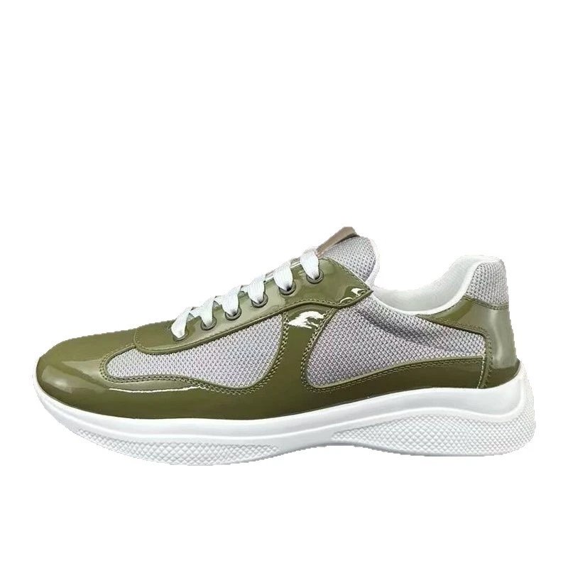 Prada Linea Rossa Green White Mesh Leather Sneakers
