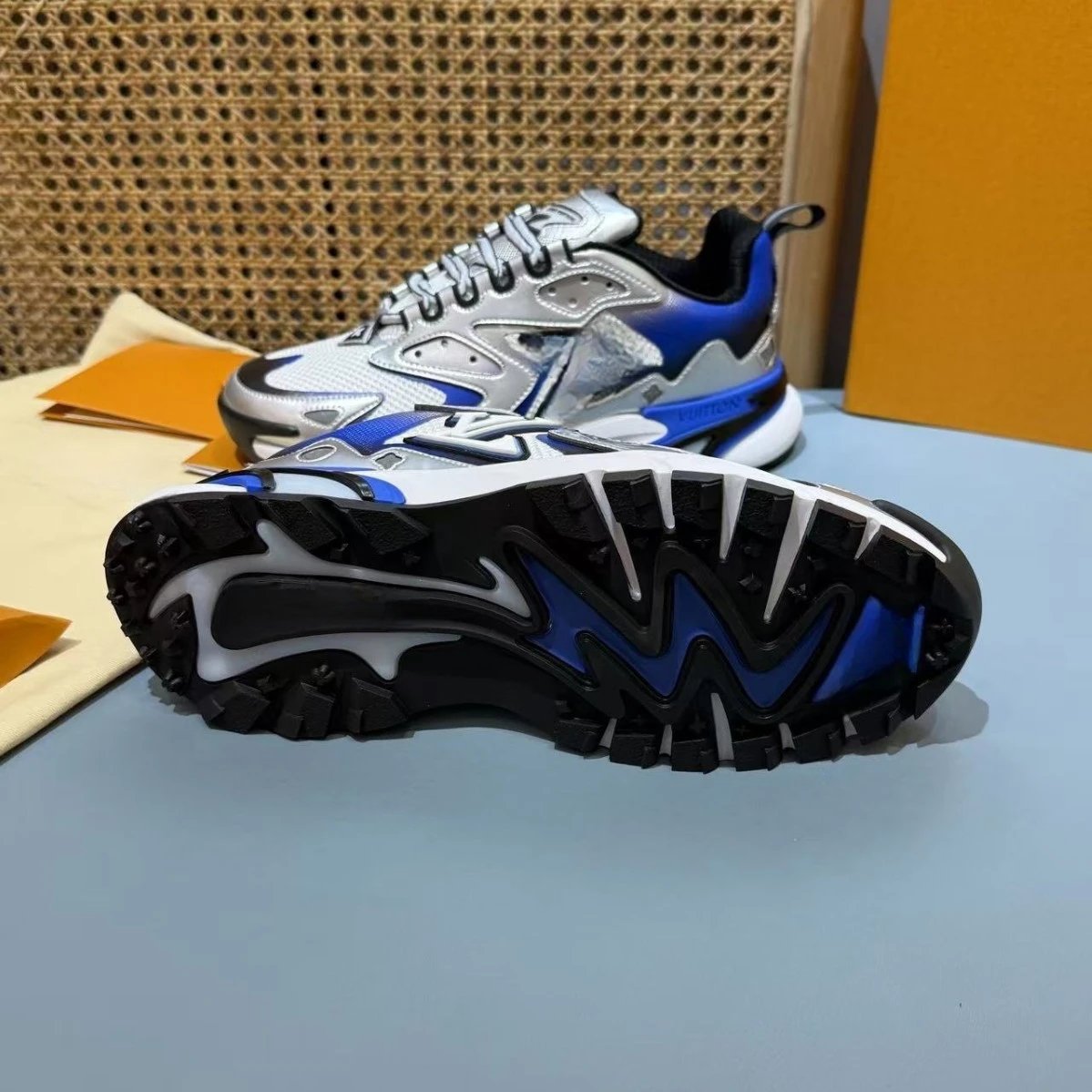Louis Vuitton Archlight Blue Silver Metallic Chunky Sneakers