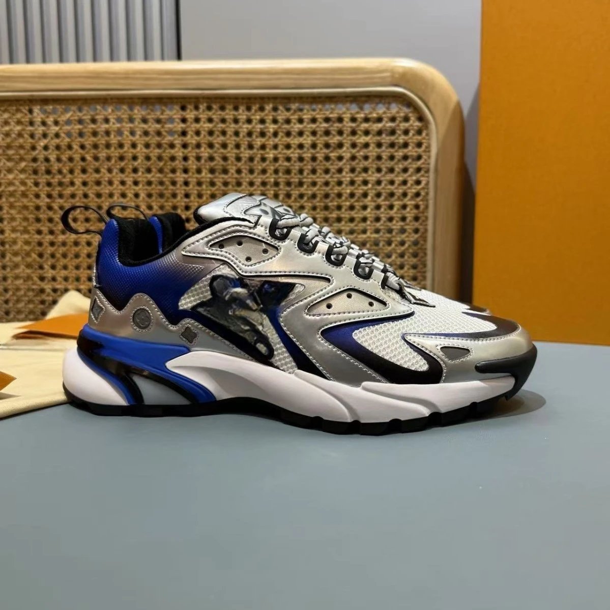 Louis Vuitton Archlight Blue Silver Metallic Chunky Sneakers