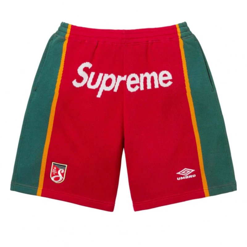 Supreme Umbro Light Blue White Striped Soccer Shorts