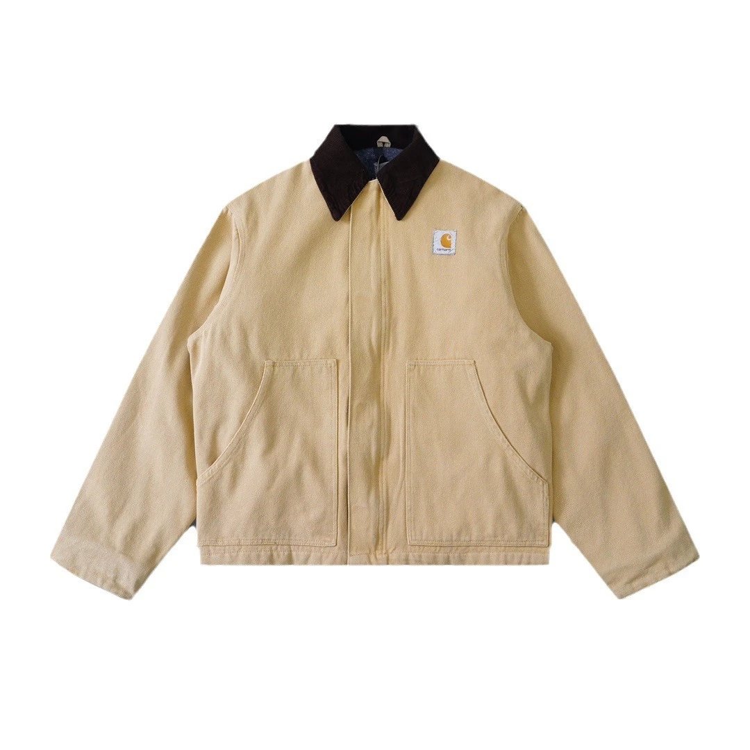Carhartt Detroit Jacket Brown Corduroy Collar Workwear